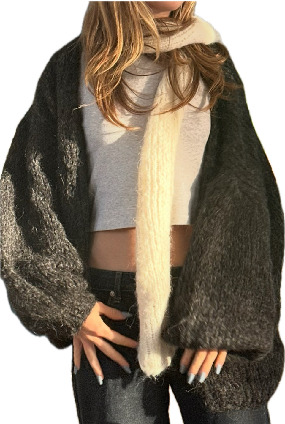 SALT CARDI CHARCOAL
