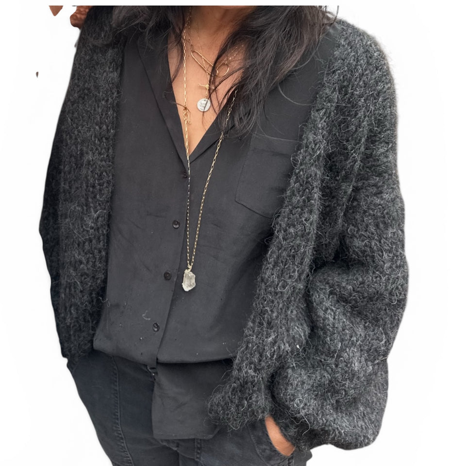 SALT CARDI CHARCOAL